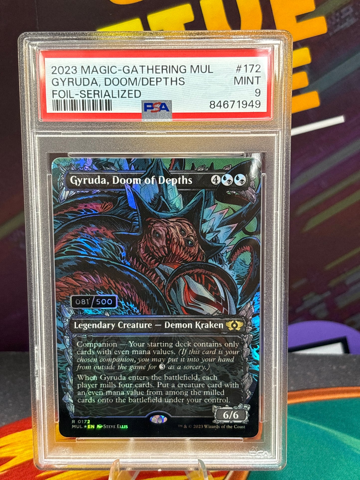 MTG - Gyruda Doom of Depths - Multiverse Legends 172z - Serialized PSA 9