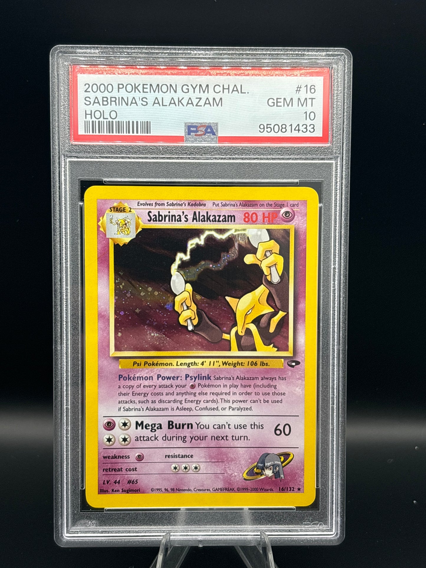 Sabrina's Alakazam - Gym Challenge 16/132 - PSA 10