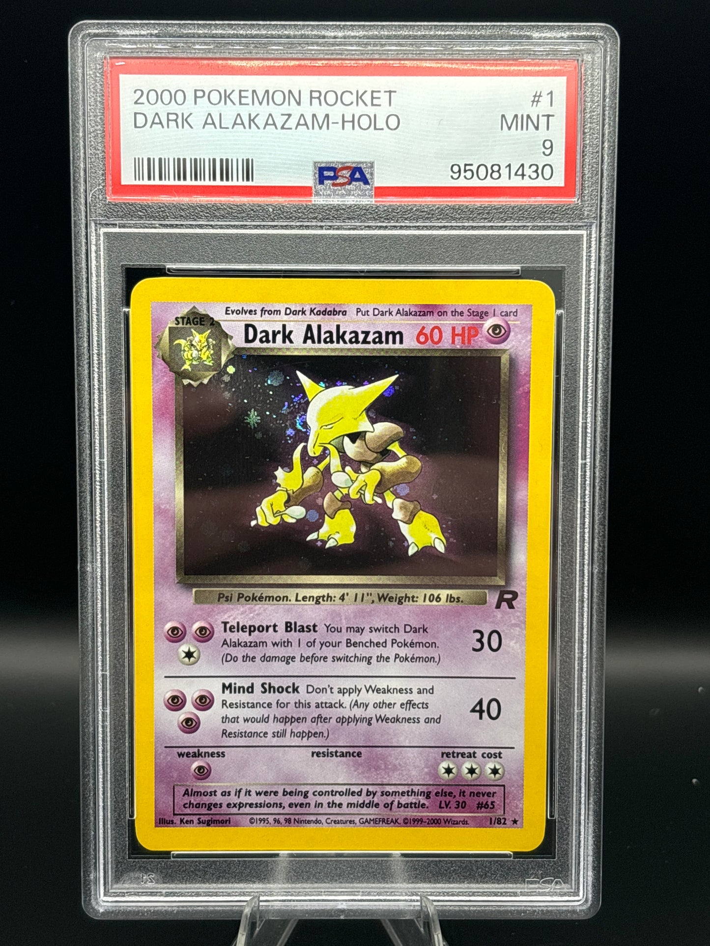 Dark Alakazam - Team Rocket 1/82 - PSA 9