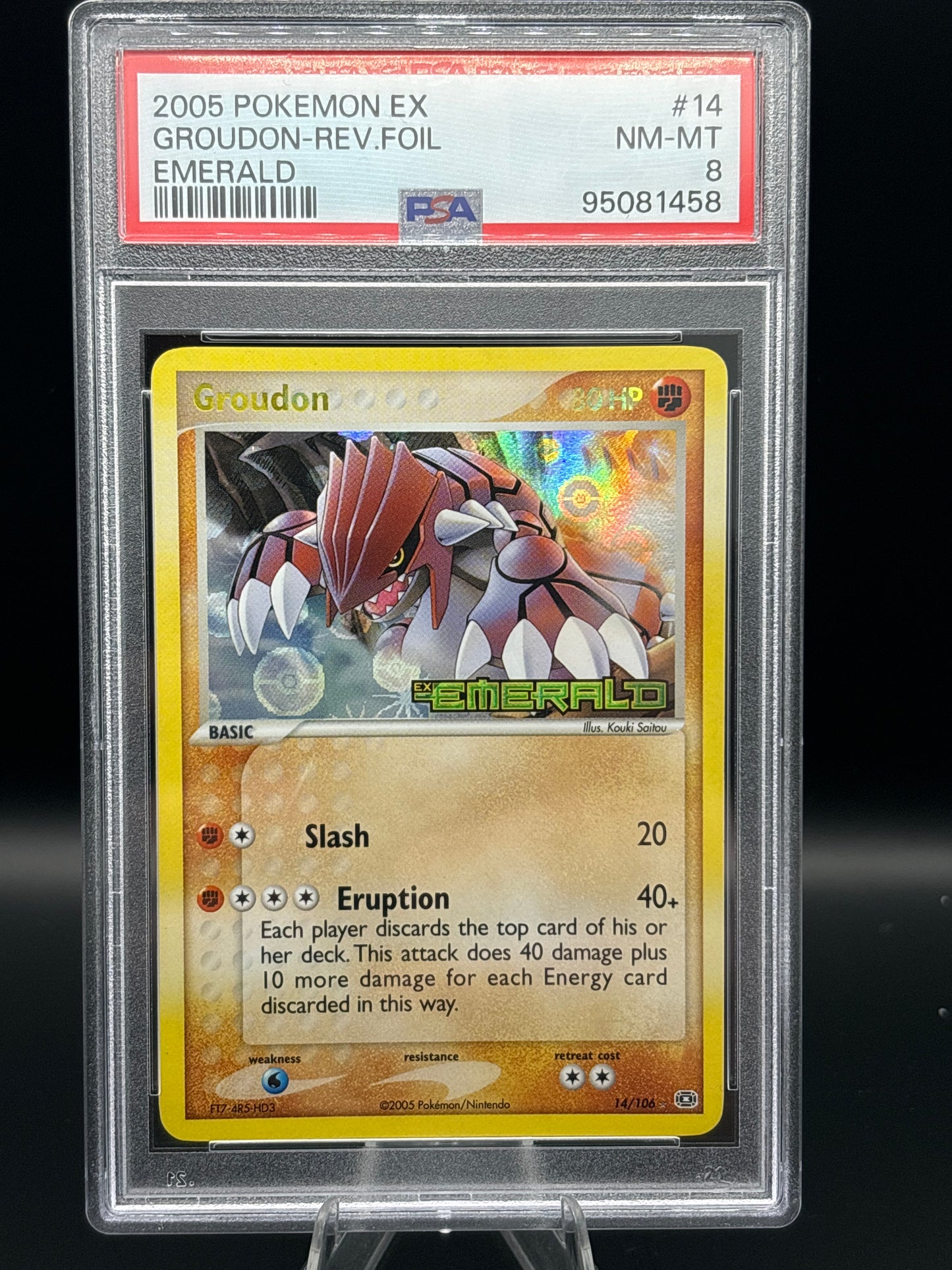 Groudon - Ex Emerald 14/106 Reverse Holo - PSA 8