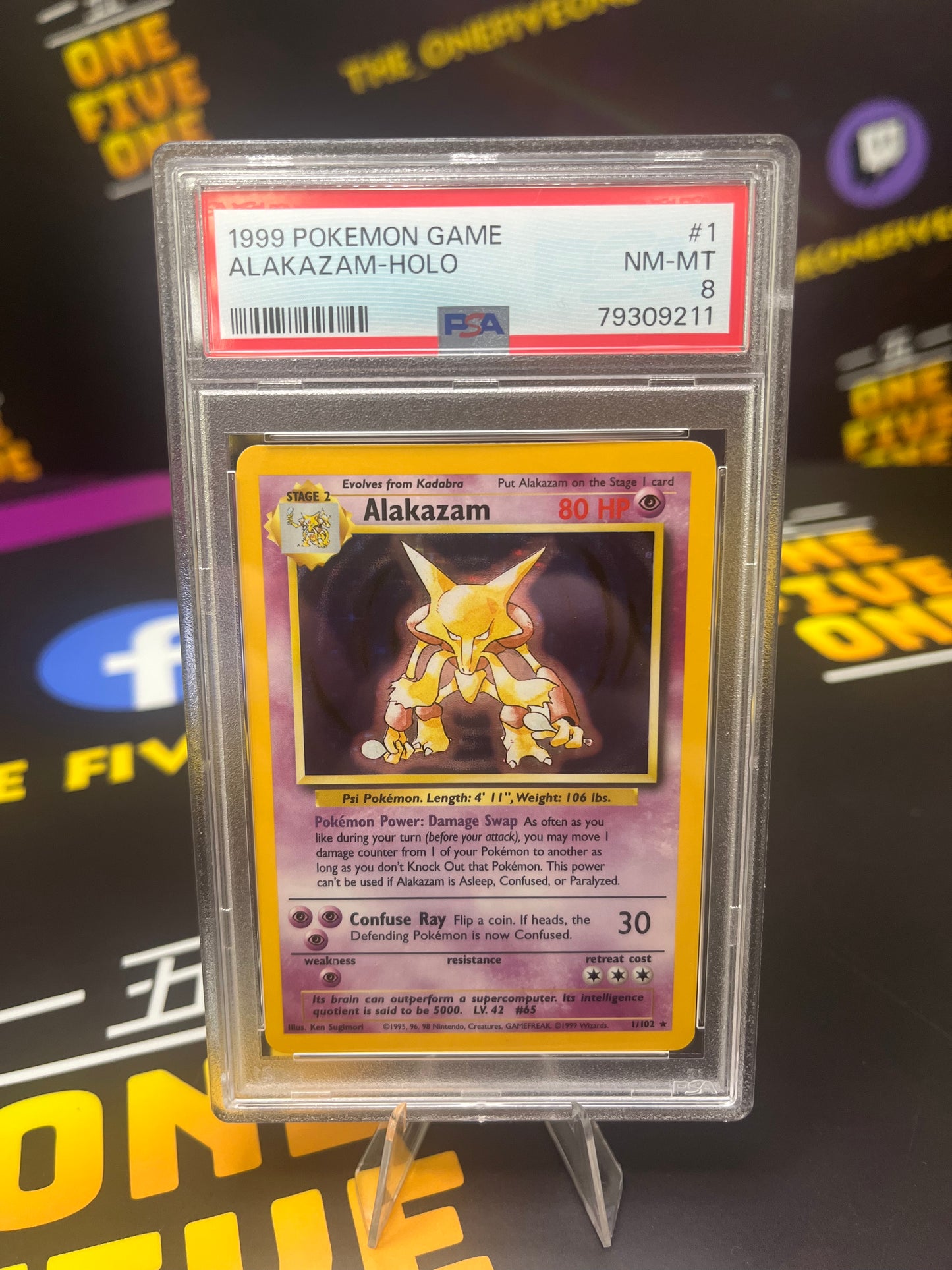 Alakazam - Base Set 1/102 - PSA 8