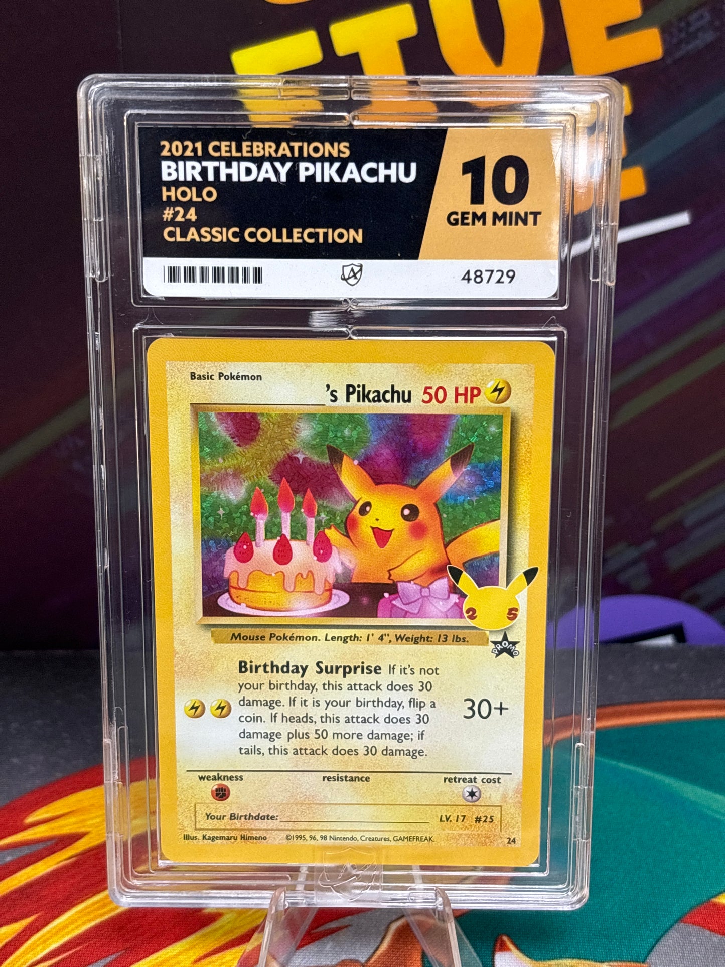 Birthday Pikachu - Celebrations Blackstar Promo 24 - ACE 10