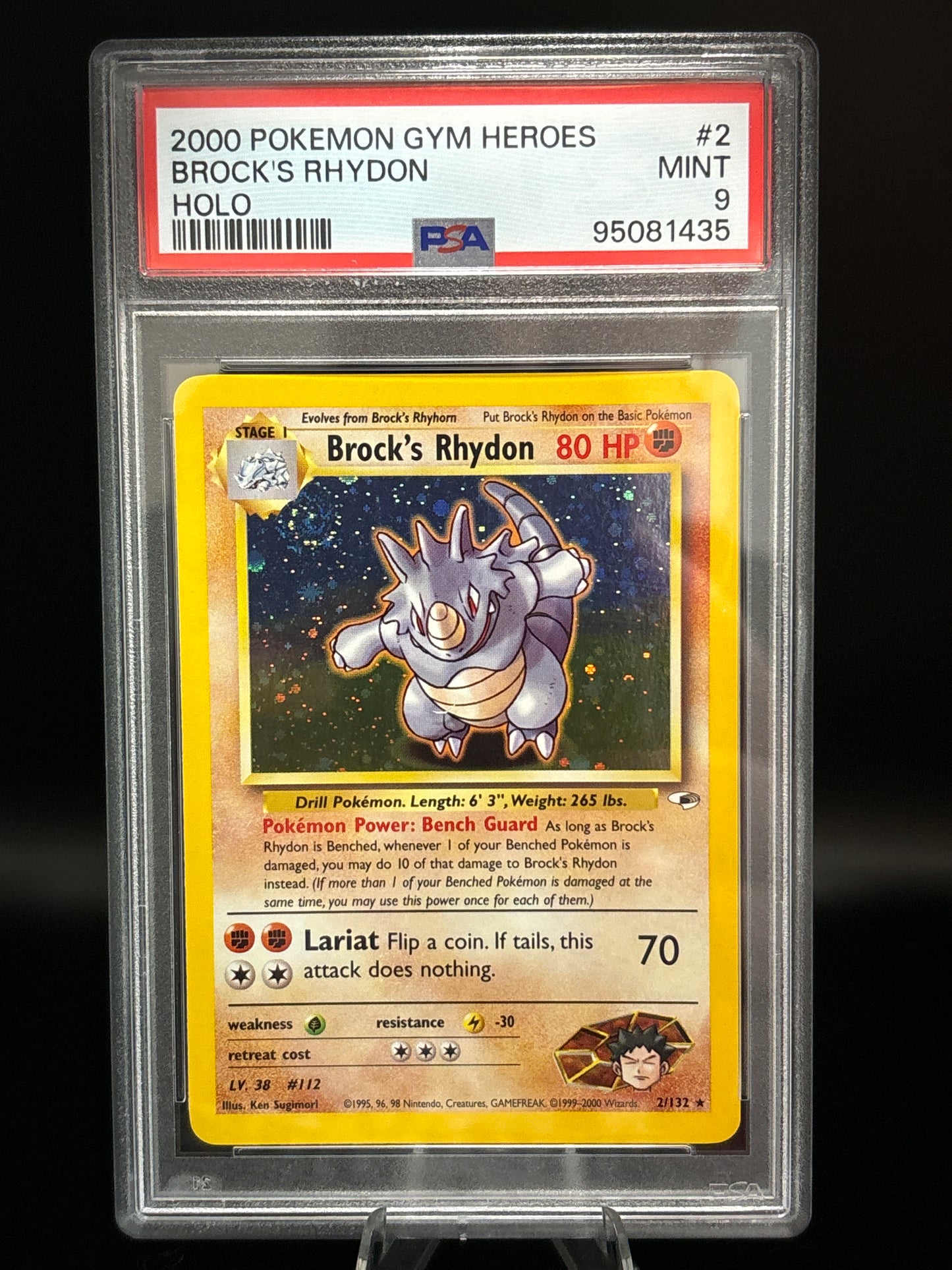 Brock's Rhydon - Gym Heroes 2/132 - PSA 9