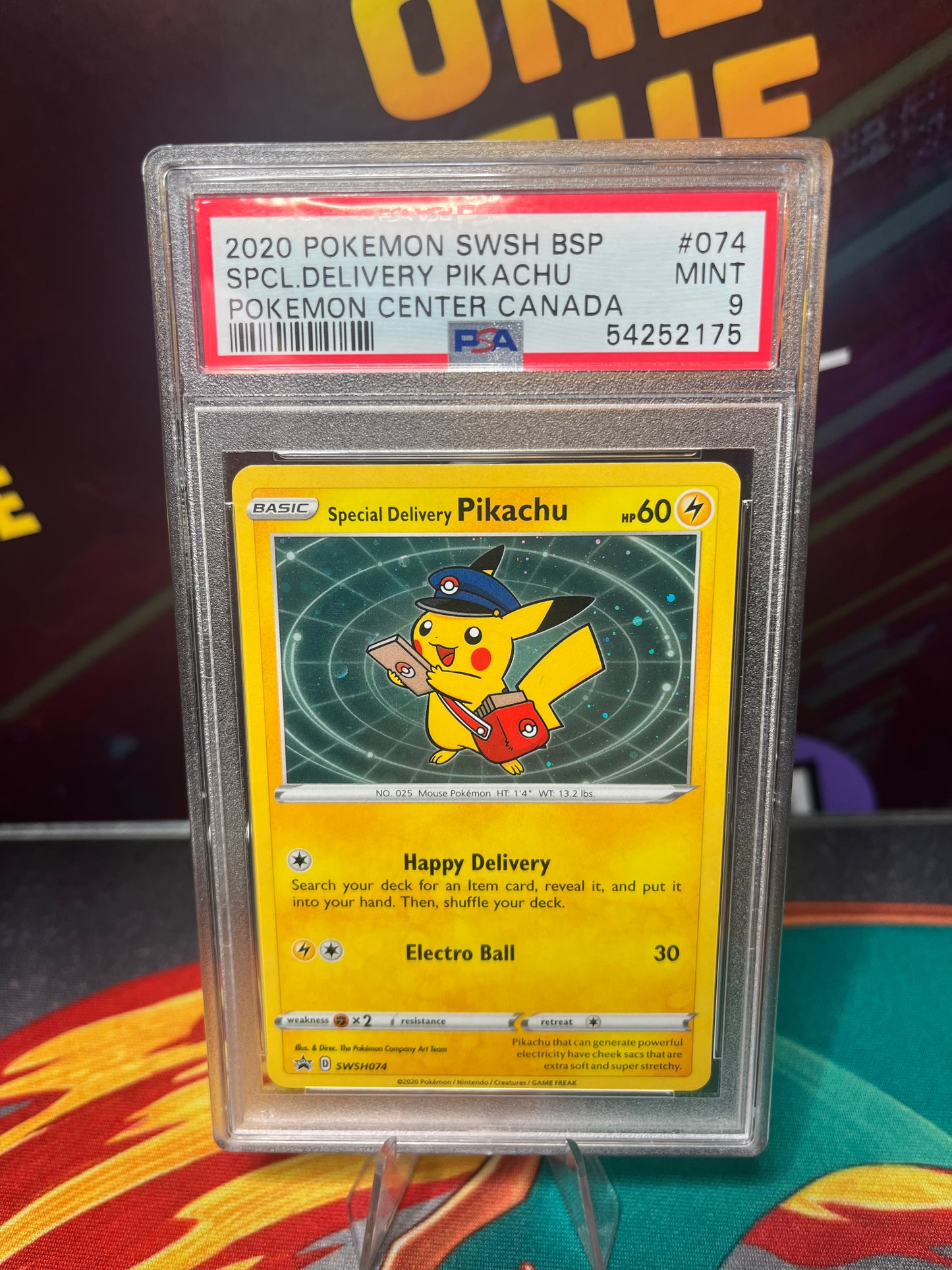 Special Delivery Pikachu - Pokemon Center Canada SWSH074 -PSA 9