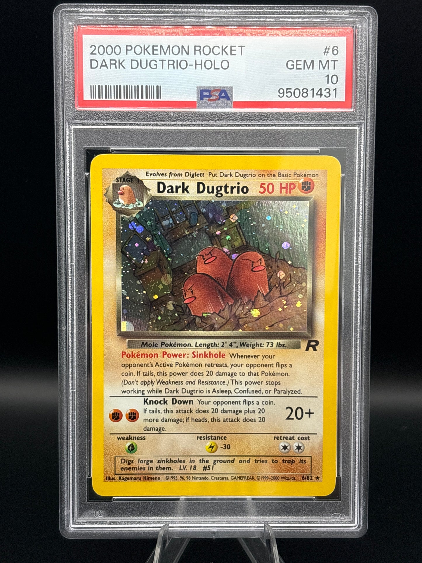 Dark Dugtrio - Team Rocket 6/82 - PSA 10