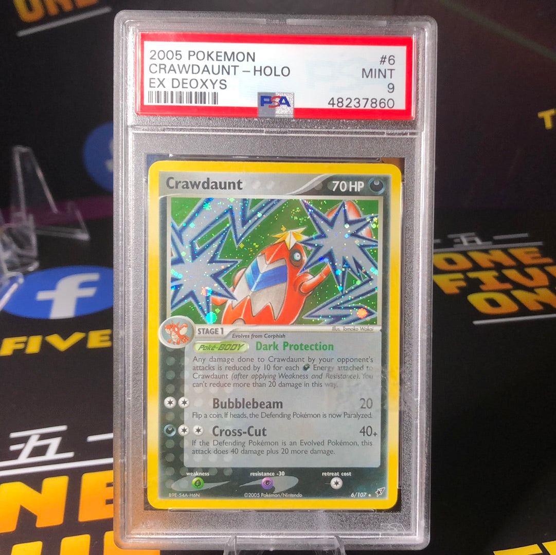 Crawdaunt Holo - EX Deoxys 6/107 - PSA 9